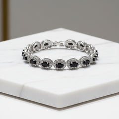 CUBIC ZIRCONA COLLECTION - STARLET BEJEWELLED BRACELET - BR158 JET