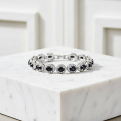 CUBIC ZIRCONA COLLECTION - STARLET BEJEWELLED BRACELET - BR158 JET