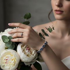 CUBIC ZIRCONA COLLECTION - STARLET BEJEWELLED BRACELET - BR158 SAPPHIRE BLUE