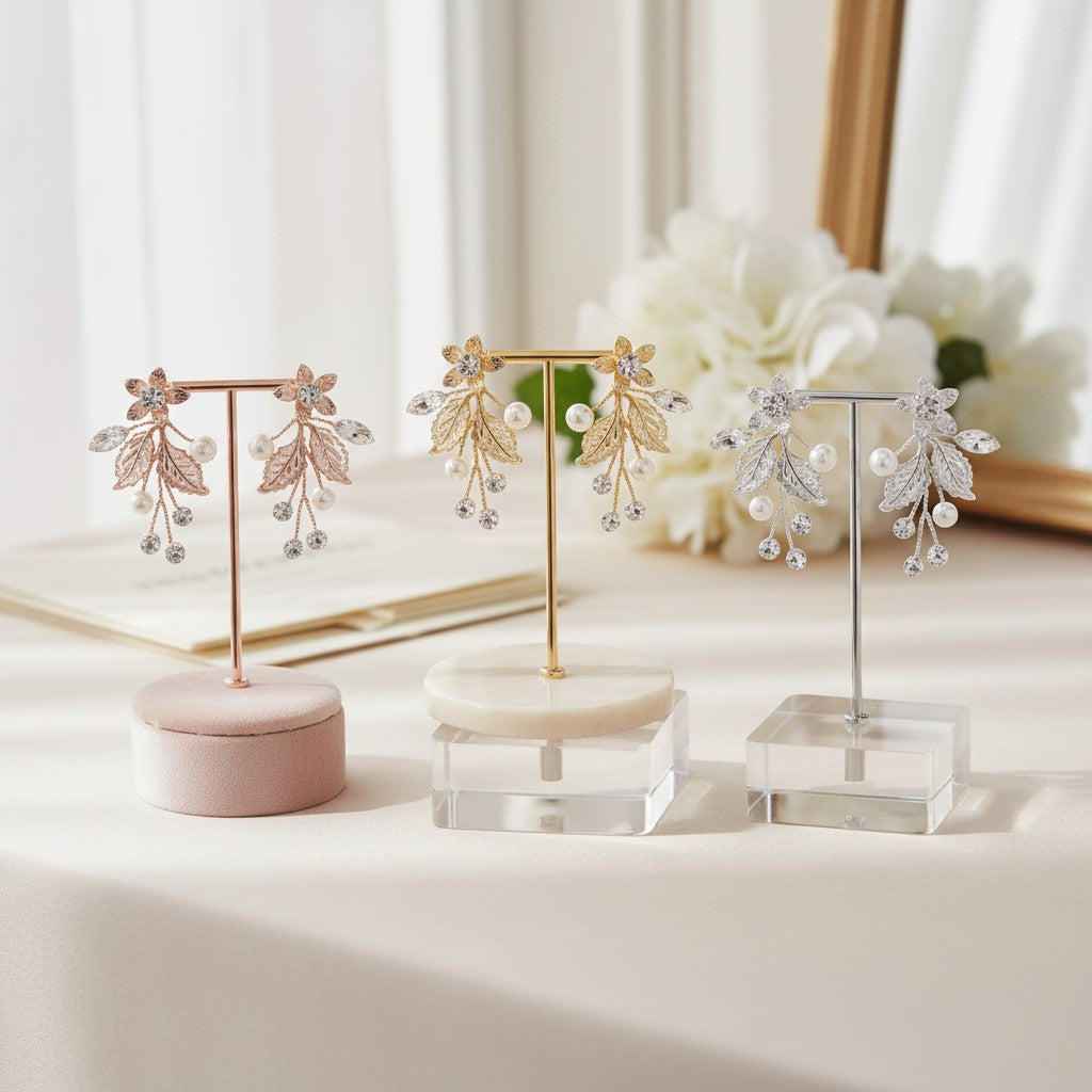 ATHENA COLLECTION - FLORAL ROMANCE EARRING COLLECTION - THREE PAIRS