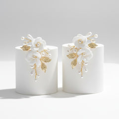 ATHENA COLLECTION -  DIVINE FLOWER EARRINGS -CZER810 GOLD
