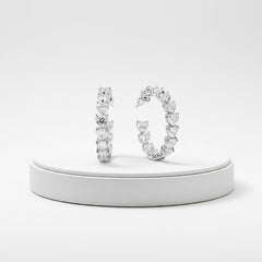 CUBIC ZIRCONIA COLLECTION - GLITZY GLAM EARRINGS - CZER811 SILVER