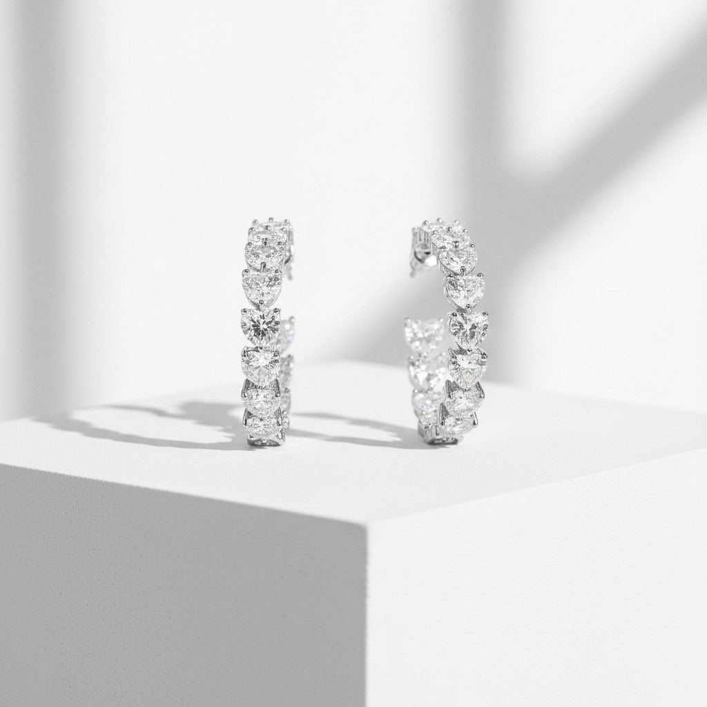CUBIC ZIRCONIA COLLECTION - GLITZY GLAM EARRINGS - CZER811 SILVER