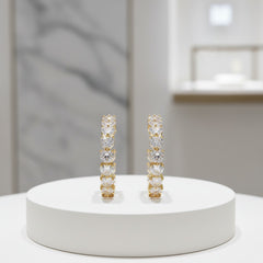 CUBIC ZIRCONIA COLLECTION - GLITZY GLAM EARRINGS - CZER811 GOLD
