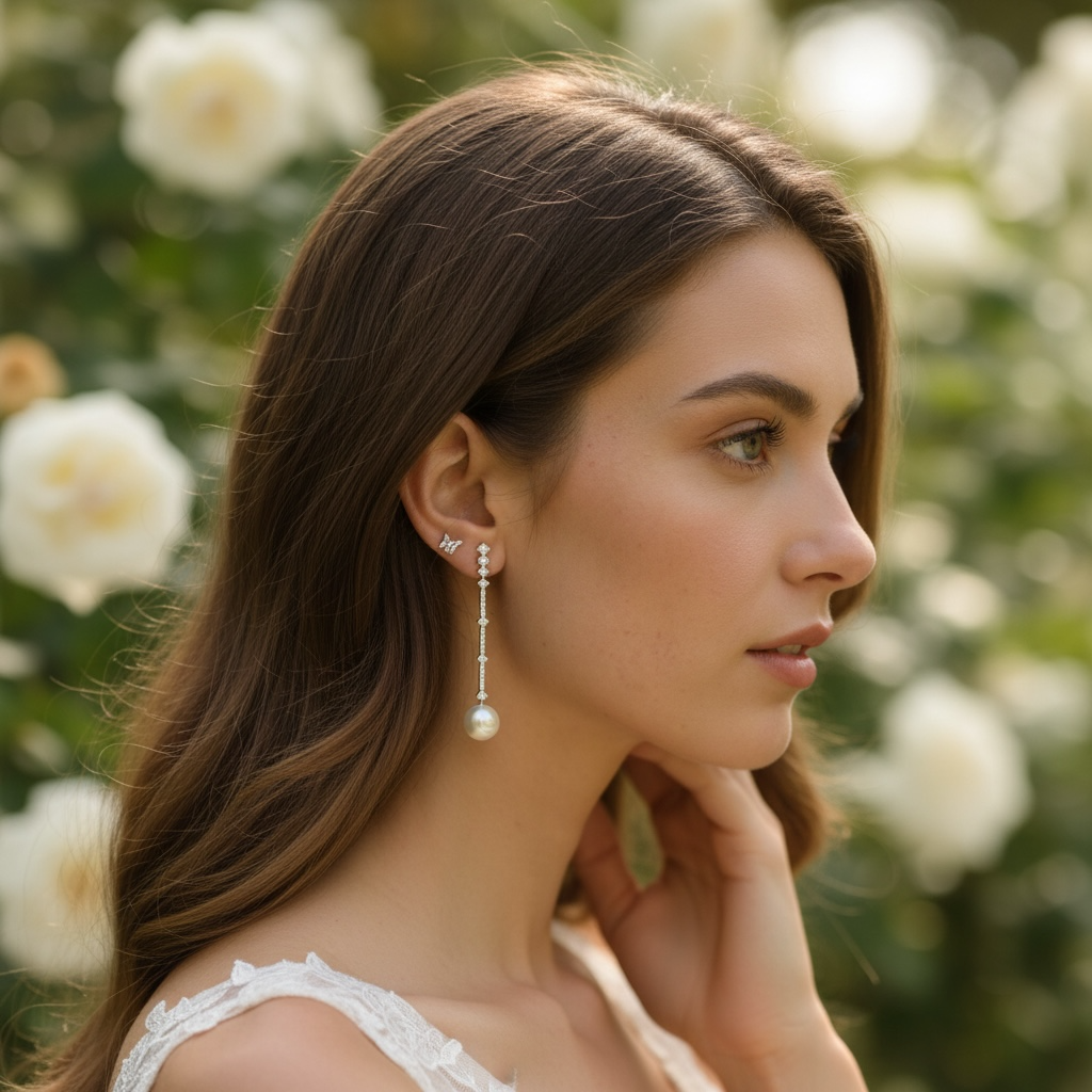 CUBIC ZIRCONIA COLLECTION - STATEMENT DROP EARRINGS - CZER812 SILVER