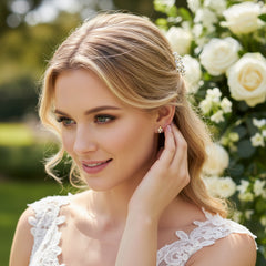 CUBIC ZIRCONIA COLLECTION - DAINTY SPARKLE EARRINGS - CZER815 GOLD