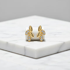 CUBIC ZIRCONIA COLLECTION - DAINTY SPARKLE EARRINGS - CZER815 GOLD
