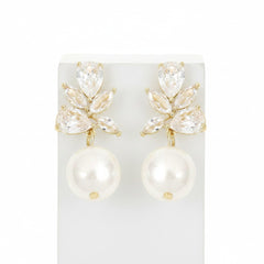 CUBIC ZIRCONIA COLLECTION - VINTAGE SHIMMER EARRINGS - CZER816 GOLD