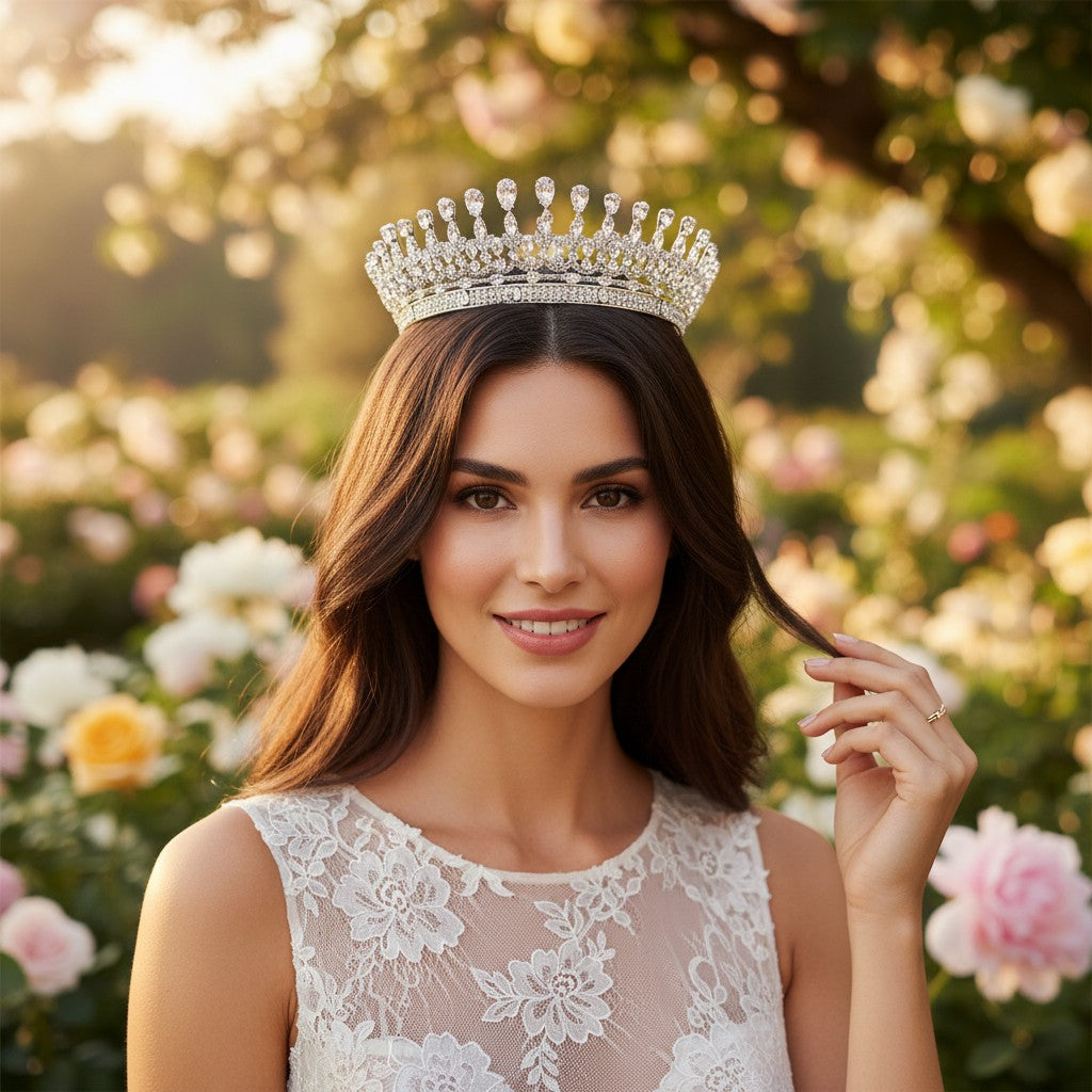 CUBIC ZIRCONOA COLLECTION - RADIANCE TIARA -AHB200 SILVER
