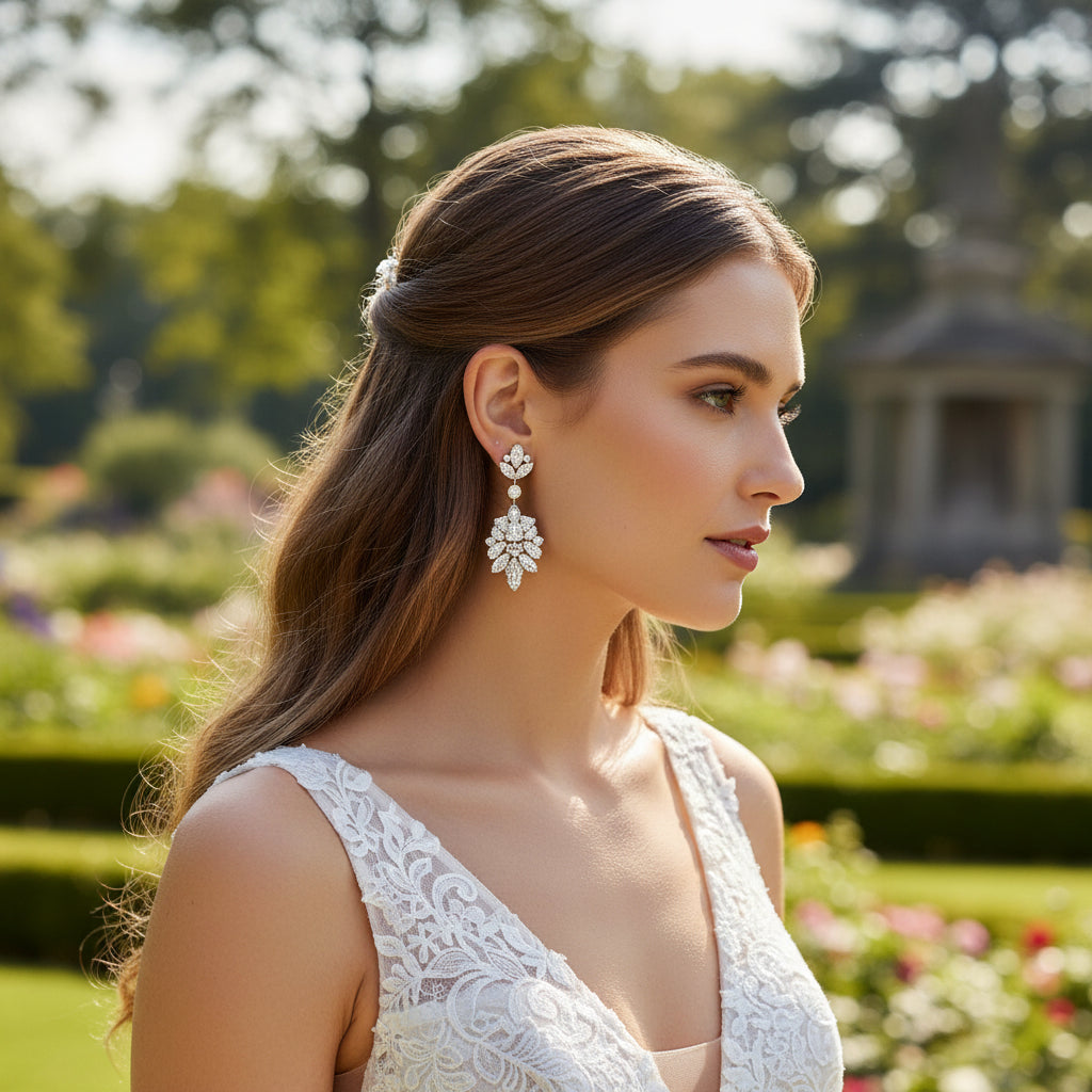 CUBIC ZIRCONIA COLLECTION - HOLLYWOOD STARLET EARRINGS - CZER817 SILVER
