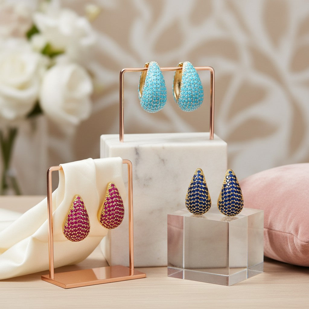 CUBIC ZIRCONIA COLLECTION - BEDAZZLE EARRINGS -CZER819