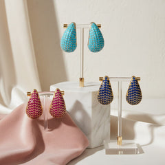 CUBIC ZIRCONIA COLLECTION - BEDAZZLE EARRINGS -CZER819