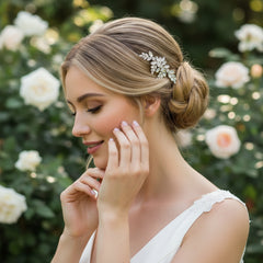 CUBIC ZIRCONIA COLLECTION - VINTAGE LUXE HAIR COMB - HC301 SILVER