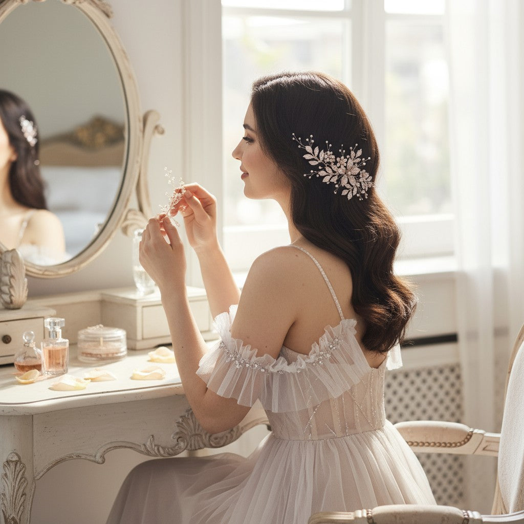 ATHENA COLLECTION - EXQUISITE CRYSTAL HEADPIECE - HC289 SILVER