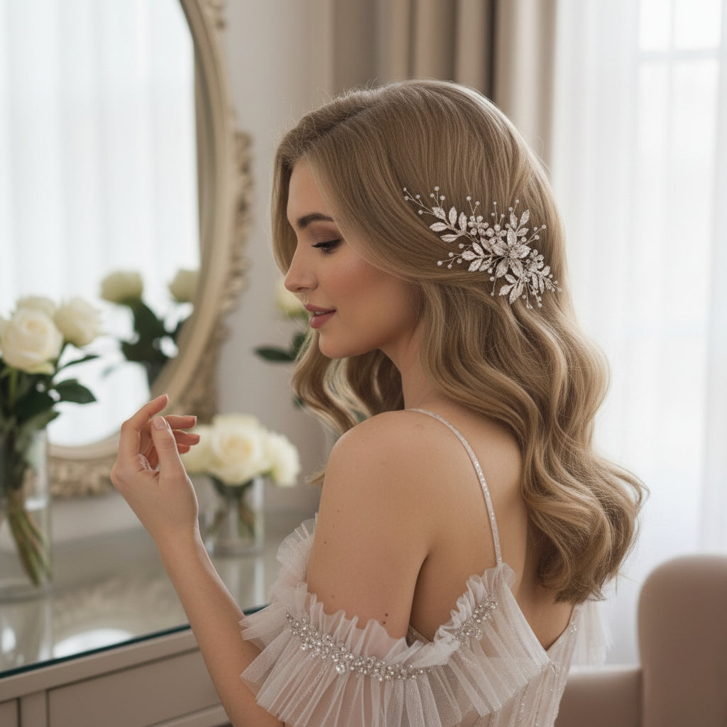 ATHENA COLLECTION - EXQUISITE CRYSTAL HEADPIECE - HC289 BLUSH PINK