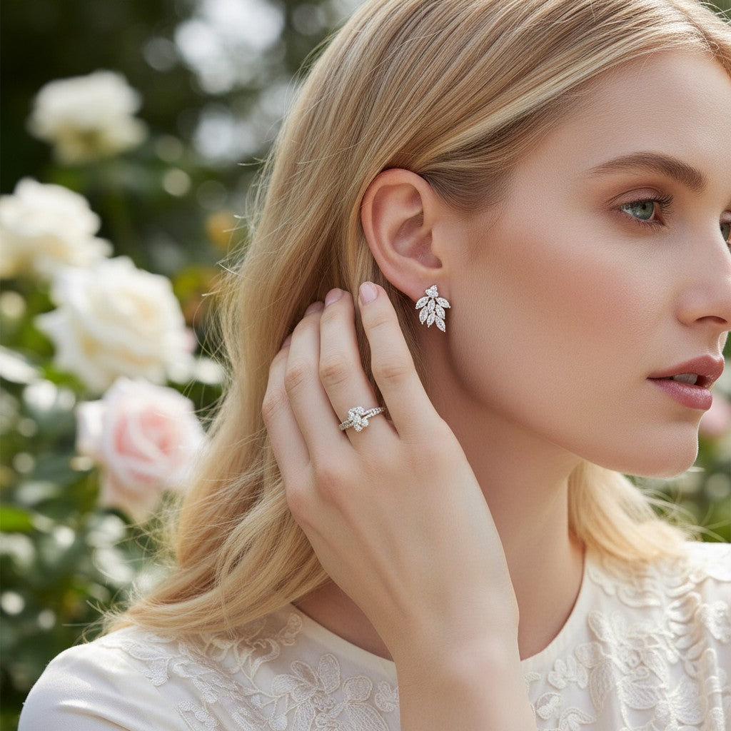 CUBIC ZIRCONIA COLLECTION - DAINTY SHIMMER EARRING COLLECTION - CZER812 (3 PAIRS)