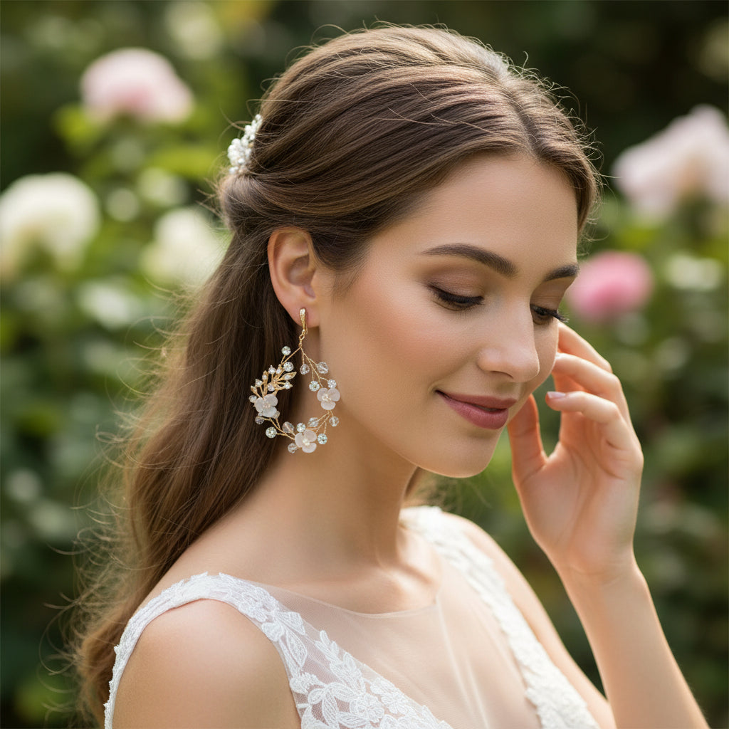 ATHENA COLLECTION - GOLD TREASURE EARRINGS - CZER821 GOLD