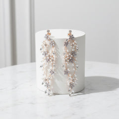 ATHENA COLLECTION - EXQUISITE PEARL CASCADE EARRINGS - CZER822