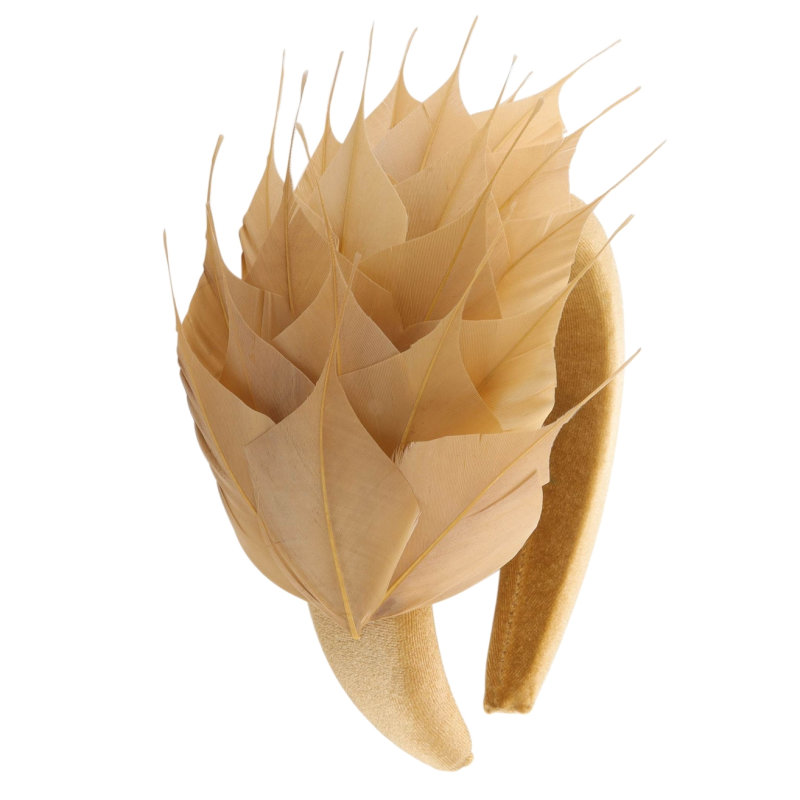 ATHENA COLLECTION - LUXE FEATHER HEADBAND - GOLD