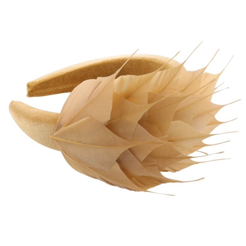 ATHENA COLLECTION - LUXE FEATHER HEADBAND - GOLD