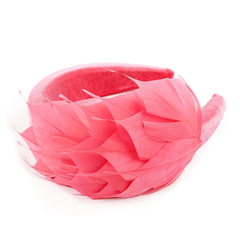 ATHENA COLLECTION - LUXE FEATHER HEADBAND - CORAL