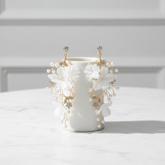 ATHENA COLLECTION - CAPTIVATING PEARLS OF ELEGANCE EARRINGS - CZER823 GOLD