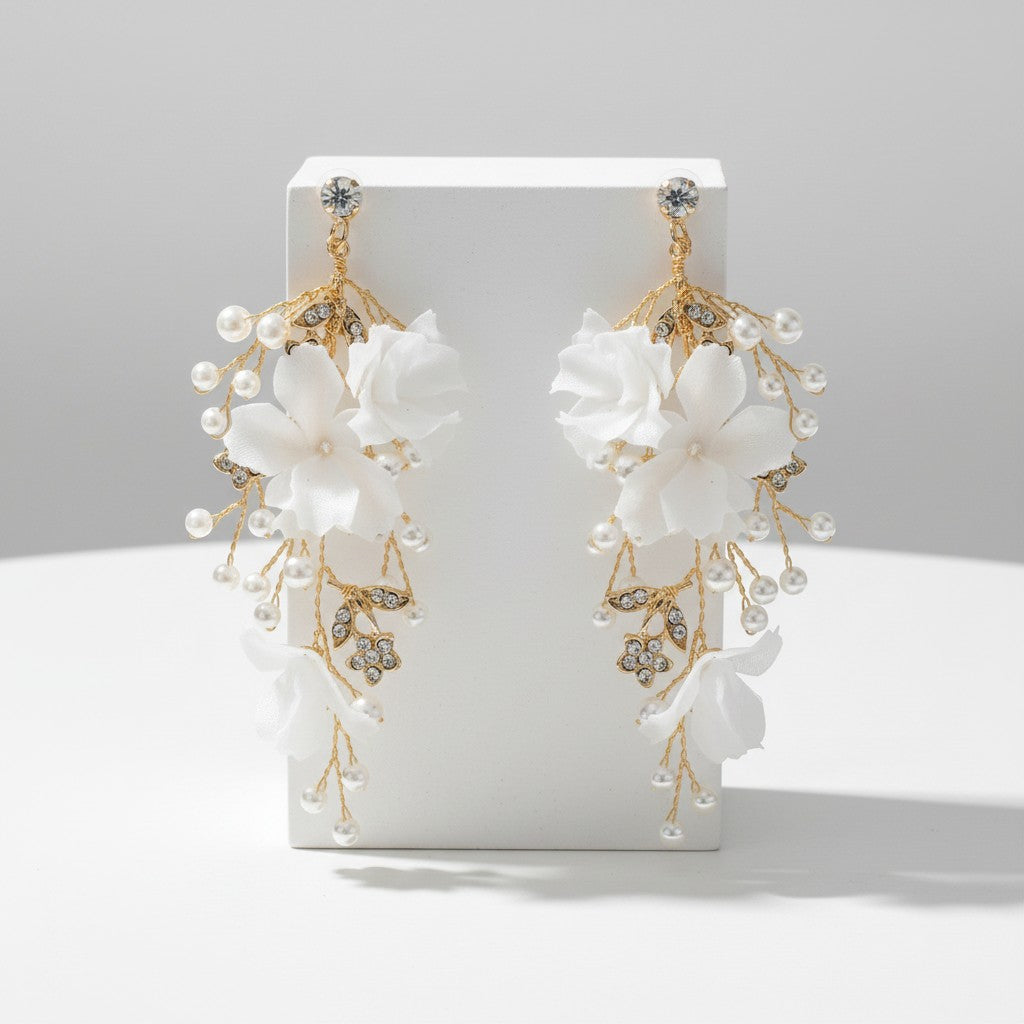 ATHENA COLLECTION - CAPTIVATING PEARLS OF ELEGANCE EARRINGS - CZER823 GOLD