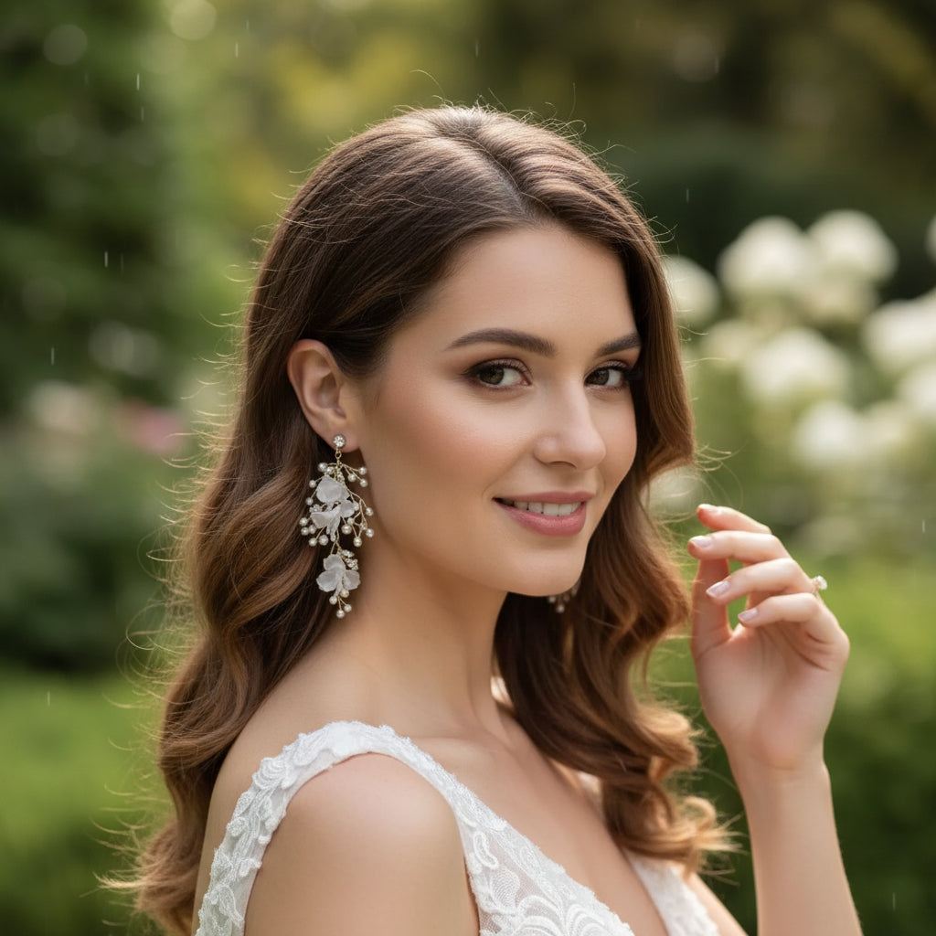 ATHENA COLLECTION - CAPTIVATING PEARLS OF ELEGANCE EARRINGS - CZER823 SILVER