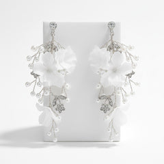ATHENA COLLECTION - CAPTIVATING PEARLS OF ELEGANCE EARRINGS - CZER823 SILVER
