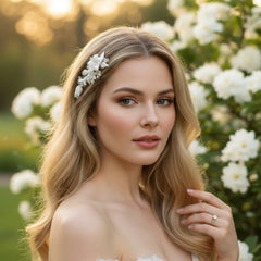 ATHENA COLLECTION - DAINTY FLOWER HAIR CLIP - CLIP774 SILVER