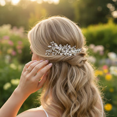ATHENA COLLECTION -CRYSTAL ALLURE HAIR CLIP - CLIP775 SILVER