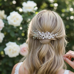 ATHENA COLLECTION -CRYSTAL ALLURE HAIR CLIP - CLIP775 SILVER