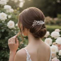 ATHENA COLLECTION -CRYSTAL ALLURE HAIR CLIP - CLIP775 SILVER