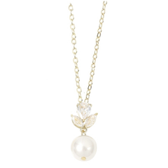 CUBIC ZIRCONIA COLLECTION - VINTAGE SHIMMER NECKLACE- CZNK259 GOLD