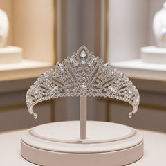 ATHENA COLLECTION - DAZZLING CRYSTAL TIARA-  AHB201SILVER