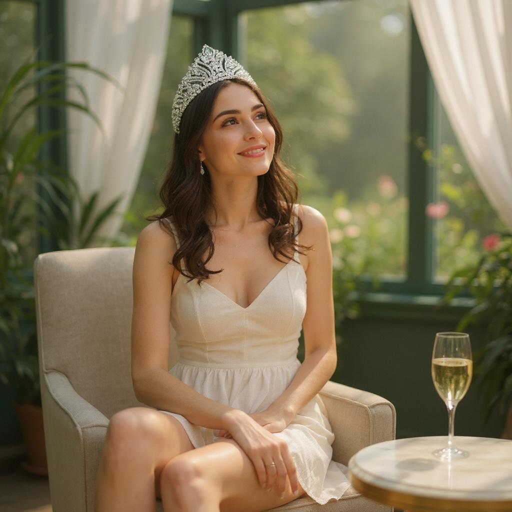 ATHENA COLLECTION - DAZZLING CRYSTAL TIARA-  AHB201SILVER