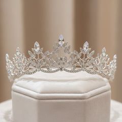 ATHENA COLLECTION - REGAL CRYSTAL TIARA - AHB202 SILVER