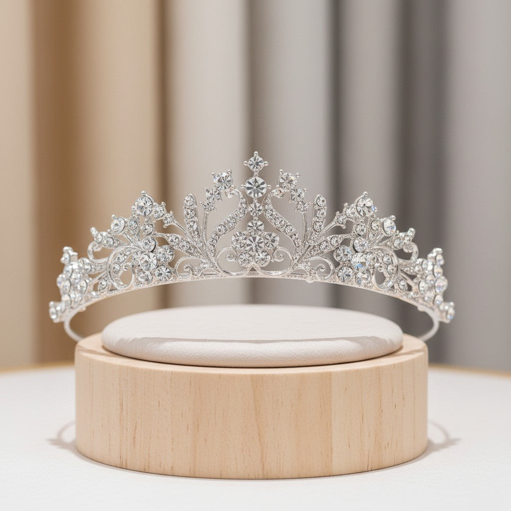 ATHENA COLLECTION -DELICATE DAISY TIARA - AHB203 SILVER