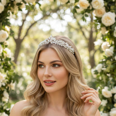ATHENA COLLECTION - DAINTY DIVA TIARA - AHB204 -SILVER