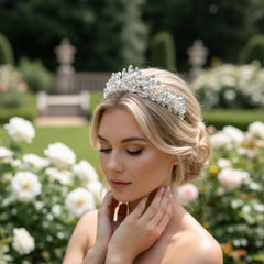 ATHENA COLLECTION - DIVINE GRACE TIARA - AHB205 SILVER