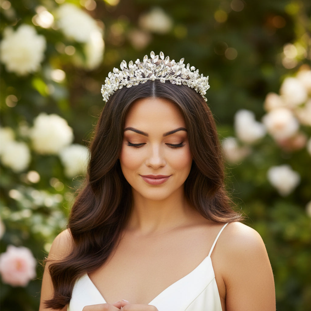 ATHENA COLLECTION - DIVINE GRACE TIARA - AHB205 SILVER
