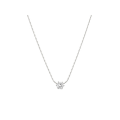 CUBIC ZIRCONIA COLLECTION - SIMULATED DIAMOND NECKLACE - (SSNK262)SILVER