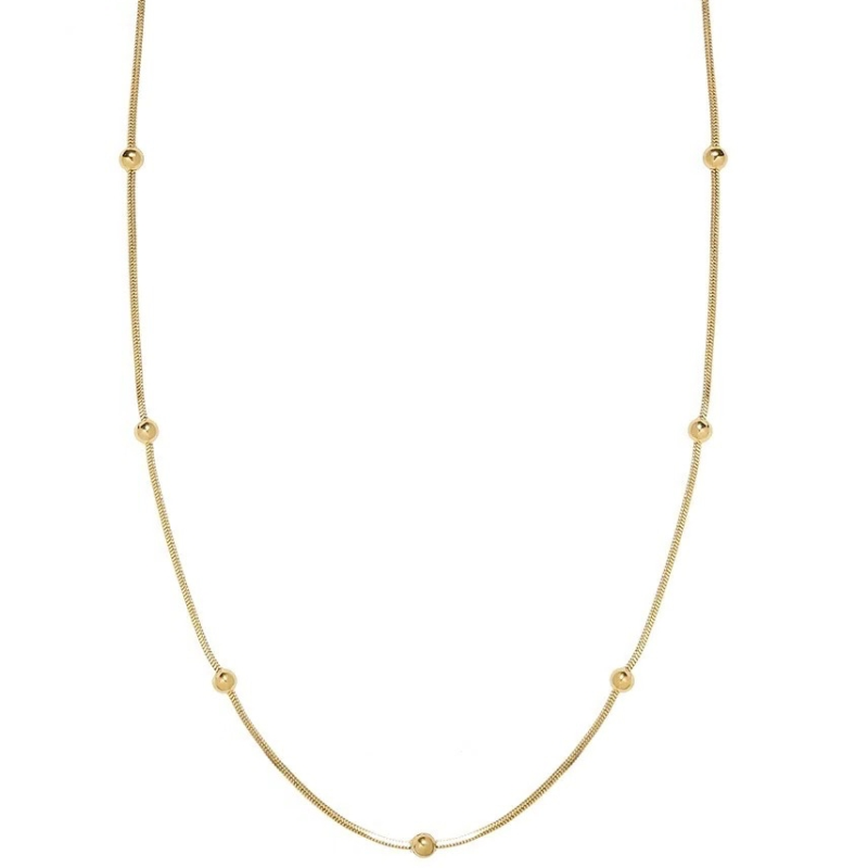 CUBIC ZIRCONIA COLLECTION - STAINLESS STEEL NECKLACE - SSNK (SS265) GOLD