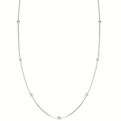 CUBIC ZIRCONIA COLLECTION - STAINLESS STEEL NECKLACE - SSNK (SS265) SILVER