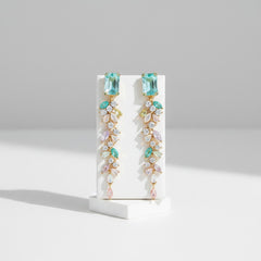 CUBIC ZIRCONIA COLLECTION - SPARKLE DROP EARRINGS - CZER827 MULTI