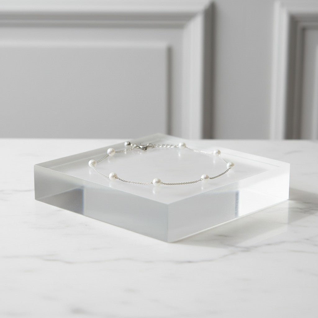 ATHENA COLLECTION - CHIC PEARL BRACELET -BR160 SILVER