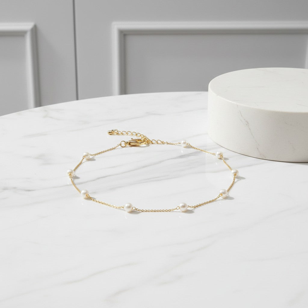 ATHENA COLLECTION - CHIC PEARL BRACELET -BR160 GOLD