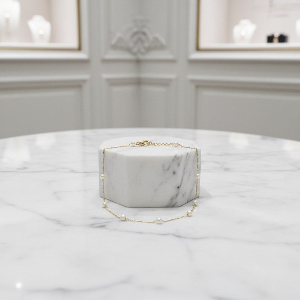 ATHENA COLLECTION - CHIC PEARL BRACELET -BR160 GOLD