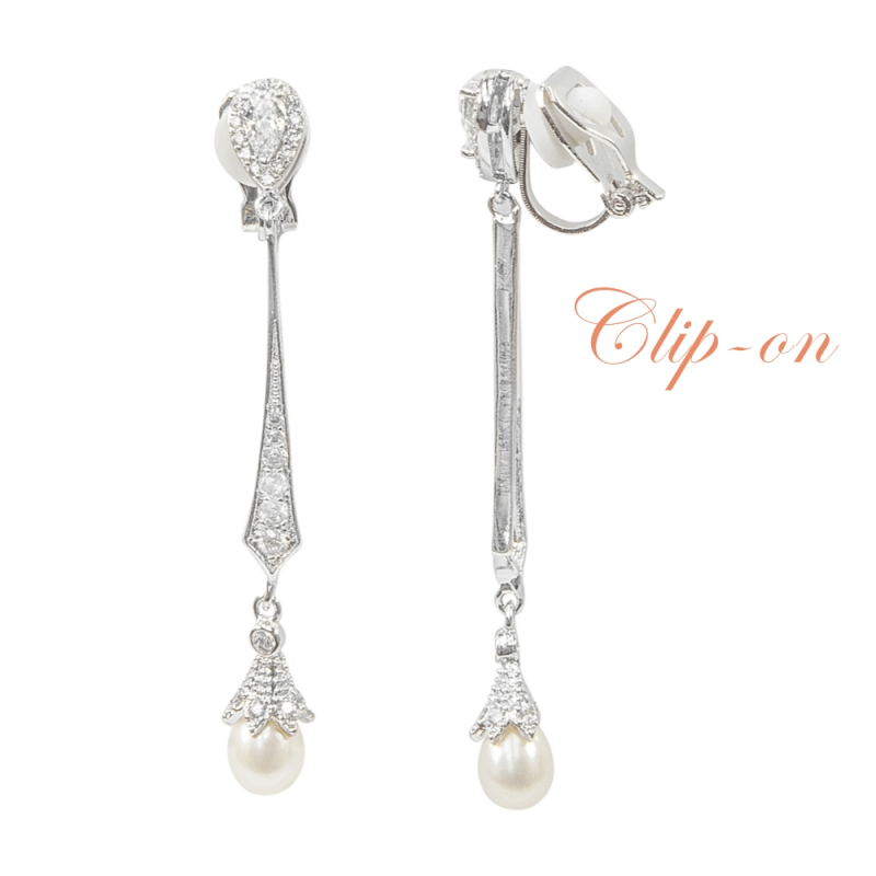 CUBIC ZIRCONIA - CLIP ON EARRING COLLECTION - VINTAGE INSPIRED
