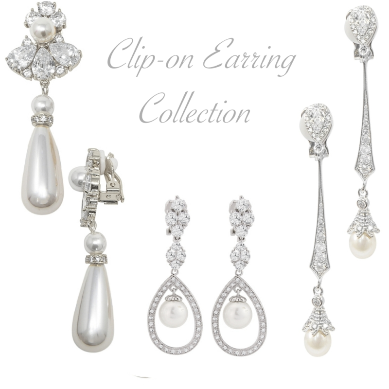 CUBIC ZIRCONIA - CLIP ON EARRING COLLECTION - VINTAGE INSPIRED